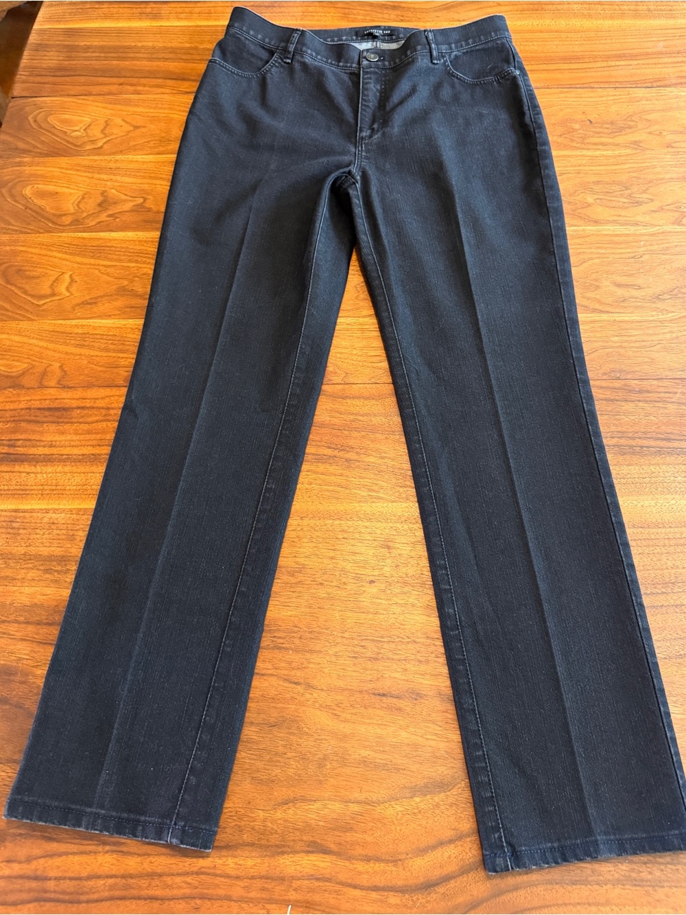 Lafayette 148 Vintage Wash Black Straight Leg Jeans in EUC, Size 10